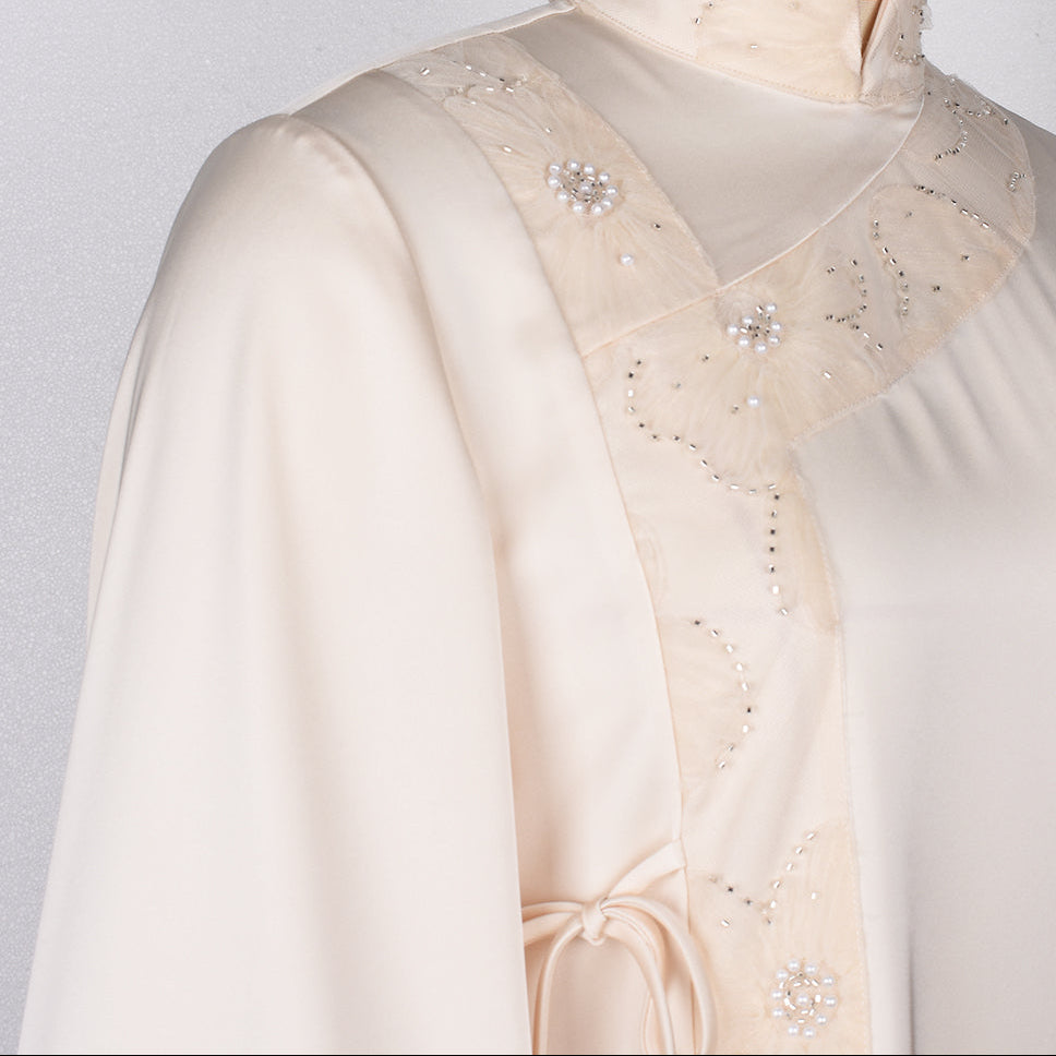 Détail robe Amaria Pearl - Tissu premium